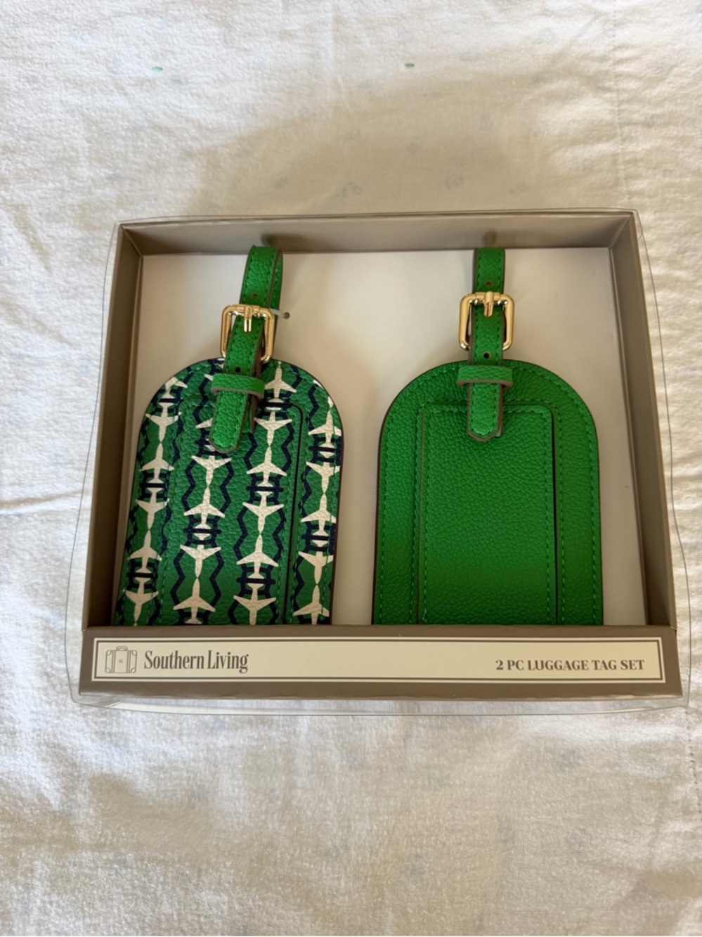 Southern Living Cream Luggage Tag Set